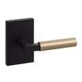 Sure-Loc Hardware Sure-Loc Hardware Levanto Privacy Rosette, Flat Black, Smooth Grip in Satin Brass LV102 FBL GRIP-SM SB